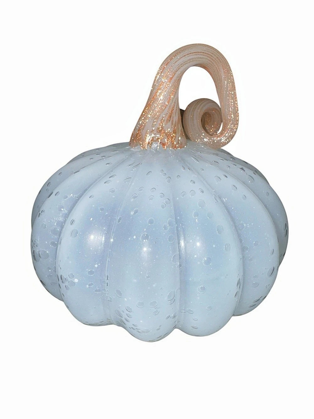 Blue & Pink Glass Pumpkin Decor